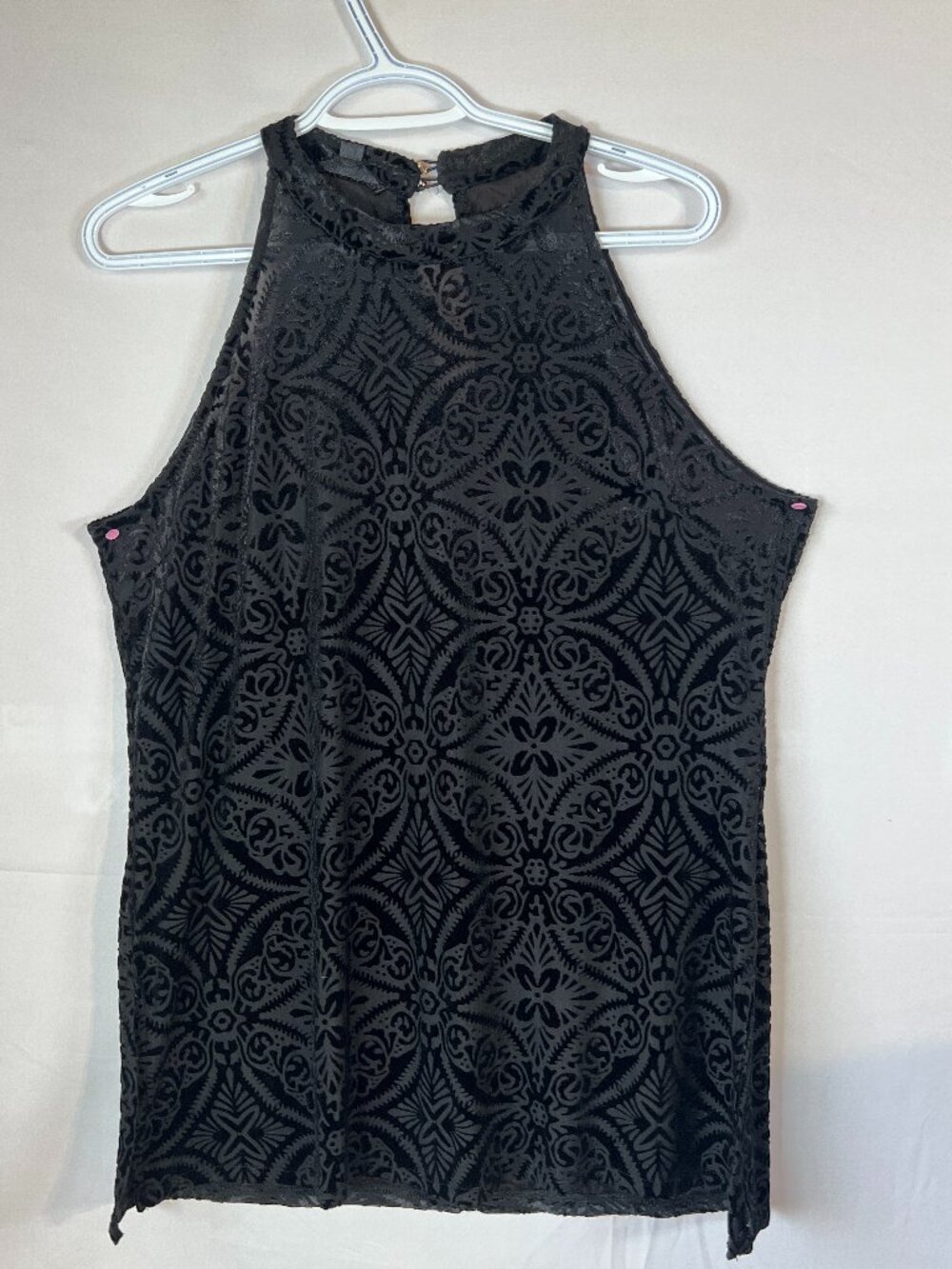 Burnout Velvet Gothic Sleeveless Top L Dark Romantic Whimsigoth Elegant Evening